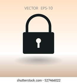 Flat icon of lock. vector illustration