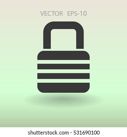 Flat icon of lock. vector illustration