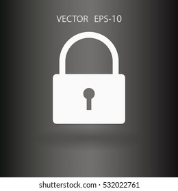 Flat icon of lock. vector illustration