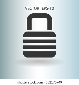Flat icon of lock. vector illustration