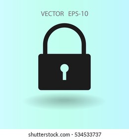 Flat icon of lock. vector illustration