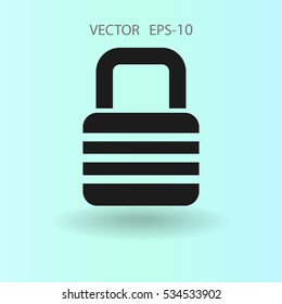 Flat icon of lock. vector illustration