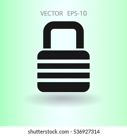 Flat icon of lock. vector illustration