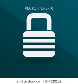 Ícone plano de lock. ilustração vetorial