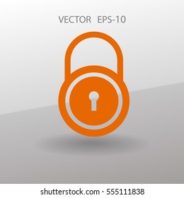 Ícone plano de lock. ilustração vetorial