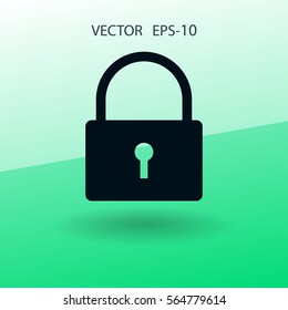 Flat icon of lock. vector illustration