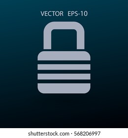 Flat icon of lock. vector illustration