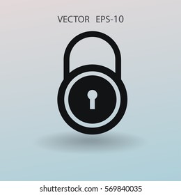 Flat icon of lock. vector illustration