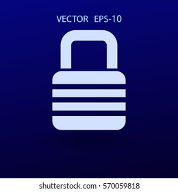 Flat icon of lock. vector illustration