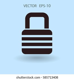 Flat icon of lock. vector illustration