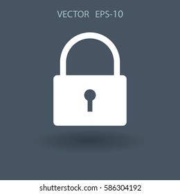 Flat icon of lock. vector illustration