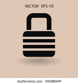 Flat icon of lock. vector illustration