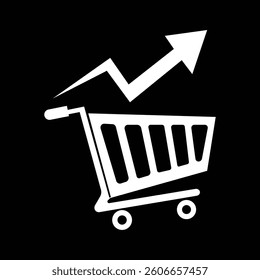  Flat icon logo featuring a cart, designed with clean vector lines, rounded corners, and a minimal black-and-white aesthetic.