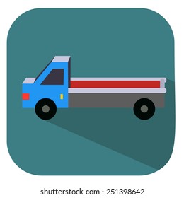 flat icon long truck