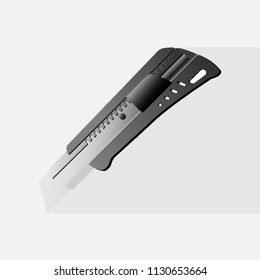 Flat Icon LongShadow-Cutter Gray Color.