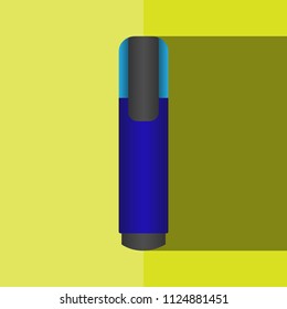 Flat Icon LongShadow-Highilgh Pen.
