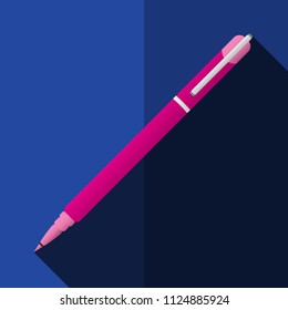 Flat Icon LongShadow-Pen.