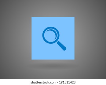 Flat icon of loupe