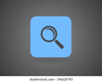 Flat icon of loupe