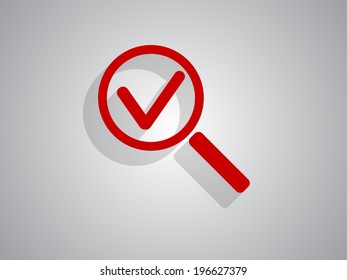Flat icon of loupe