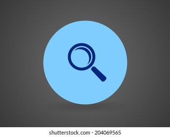 Flat icon of loupe