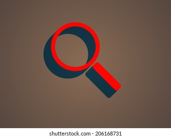 Flat icon of loupe
