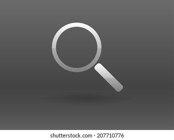 Flat icon of loupe