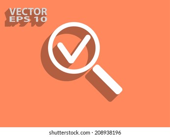 Flat icon of loupe