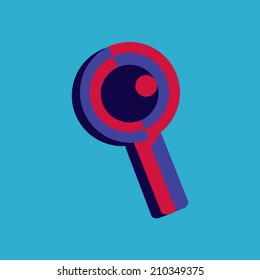 Flat icon of loupe