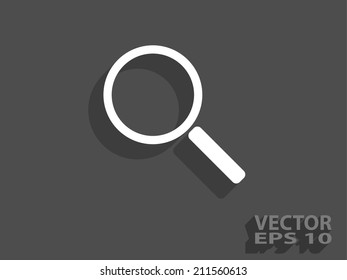 Flat icon of loupe