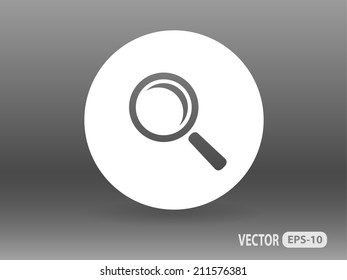 Flat icon of loupe