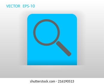 Flat icon of loupe