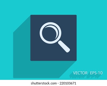 Flat icon of loupe
