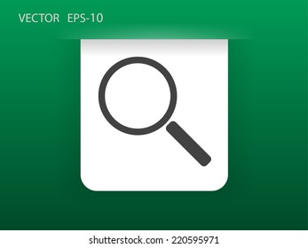 Flat icon of loupe