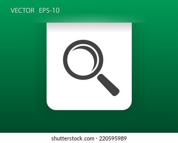Flat icon of loupe