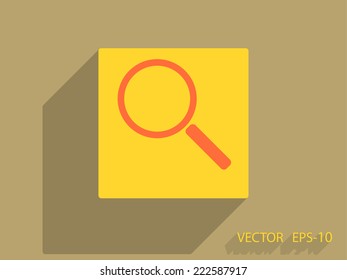 Flat icon of loupe