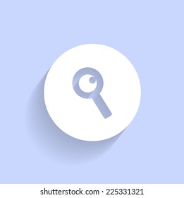 Flat icon of loupe