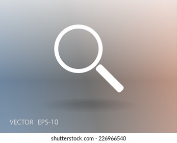 Flat icon of loupe
