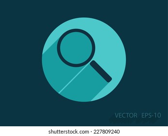 Flat icon of loupe