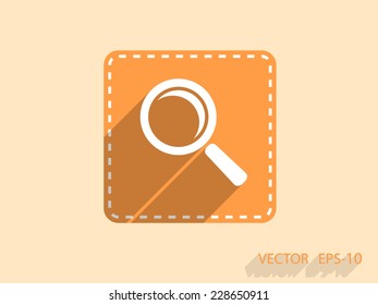 Flat icon of loupe