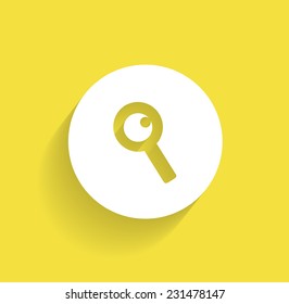 Flat icon of loupe