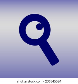 Flat icon of loupe