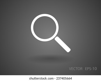 Flat icon of loupe