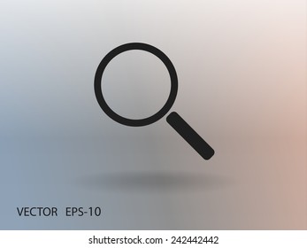 Flat icon of loupe