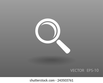Flat icon of loupe