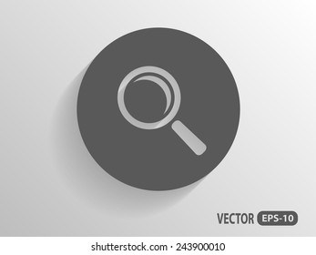 Flat icon of loupe