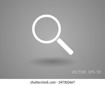 Flat icon of loupe