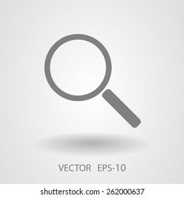 Flat icon of loupe