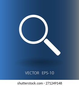 Flat icon of loupe