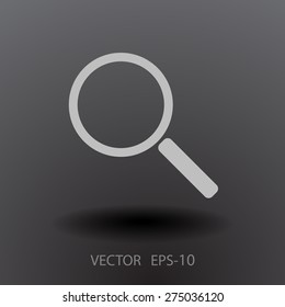 Flat icon of loupe